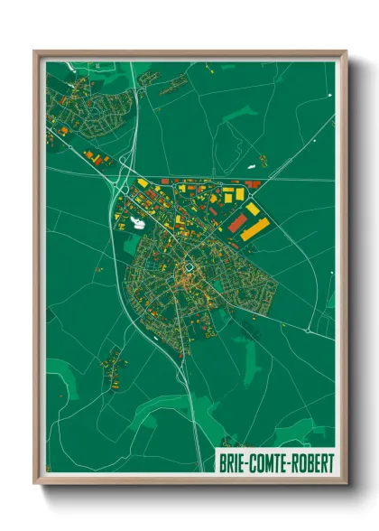 Une affiche de carte sur Brie-Comte-Robert