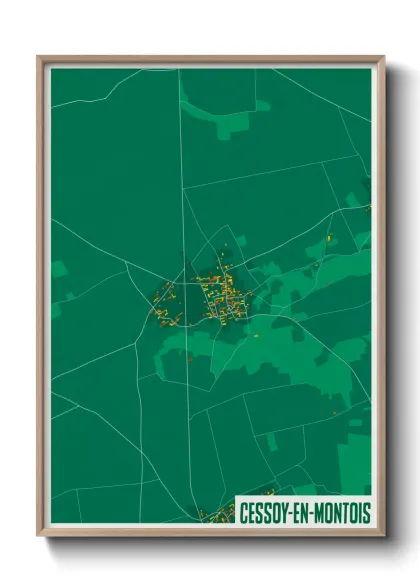 Une affiche de carte sur Cessoy-en-Montois