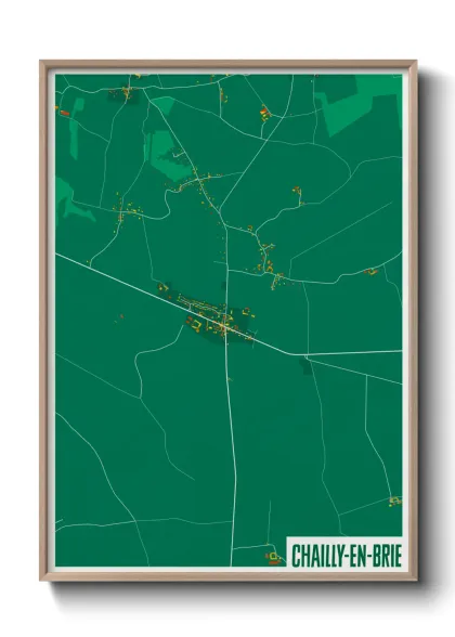Une affiche de carte sur Chailly-en-Brie