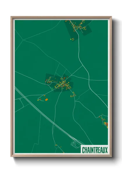 Une affiche de carte sur Chaintreaux