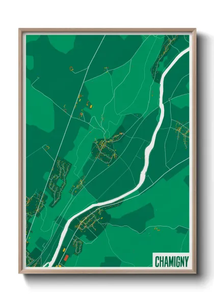 Une affiche de carte sur Chamigny