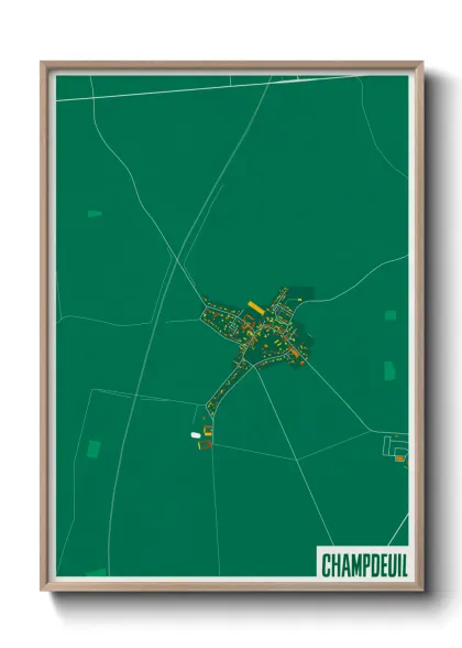 Une affiche de carte sur Champdeuil