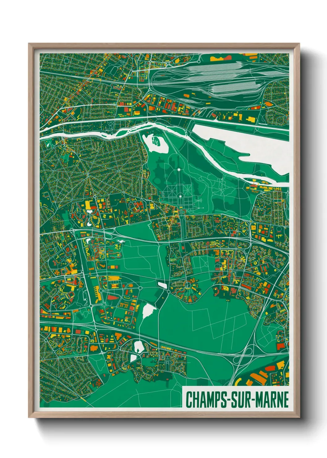 Un poster carte Champs-sur-Marne