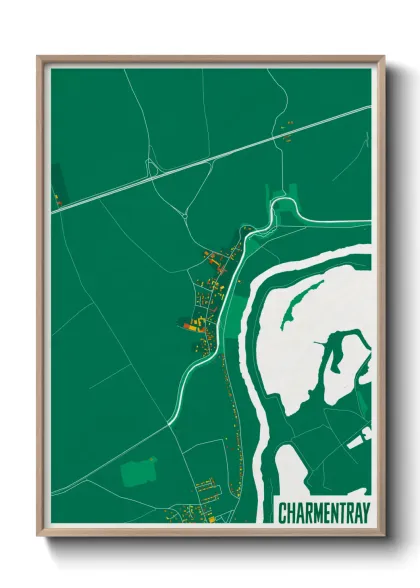 Une affiche de carte sur Charmentray