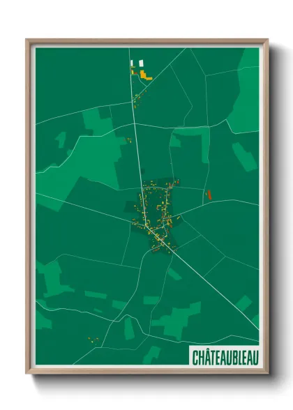 Une affiche de carte sur Châteaubleau