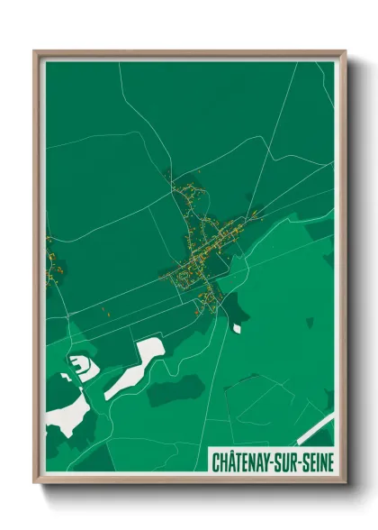 Une affiche de carte sur Châtenay-sur-Seine