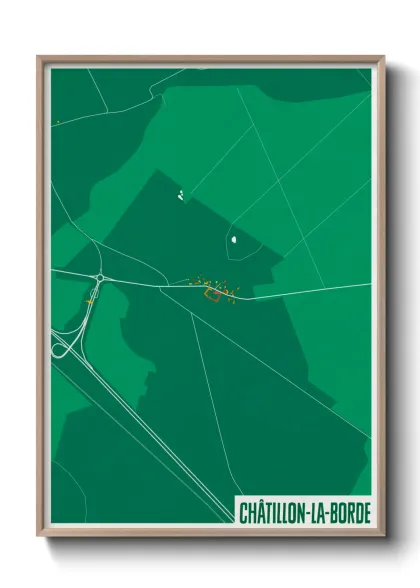 Une affiche de carte sur Châtillon-la-Borde