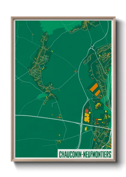 Une affiche de carte sur Chauconin-Neufmontiers