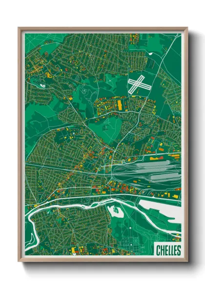 Une affiche de carte sur Chelles