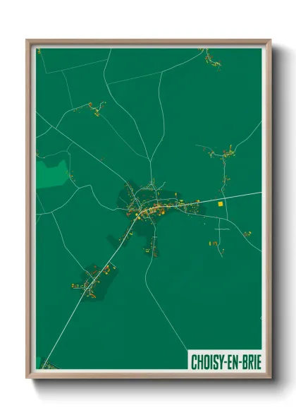 Une affiche de carte sur Choisy-en-Brie