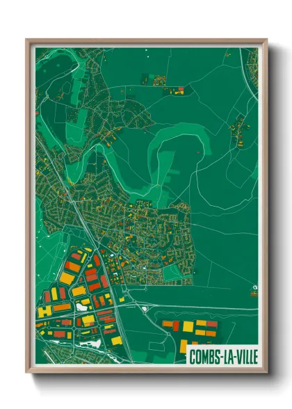 Une affiche de carte sur Combs-la-Ville