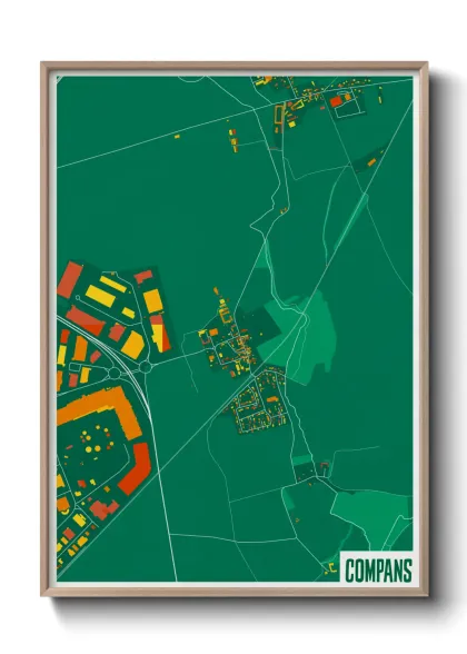 Une affiche de carte sur Compans