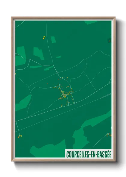 Une affiche de carte sur Courcelles-en-Bassée