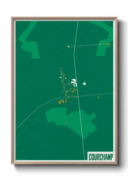 Une affiche de carte sur Courchamp