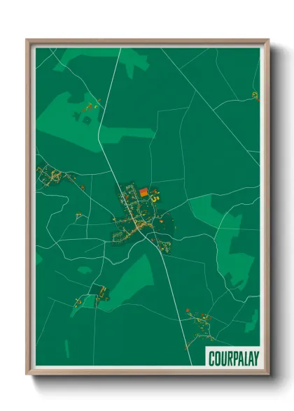 Une affiche de carte sur Courpalay