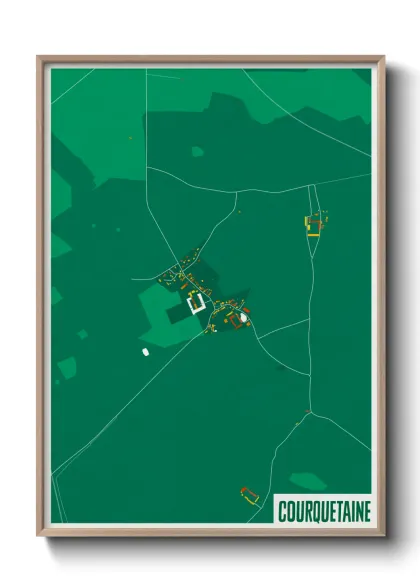 Une affiche de carte sur Courquetaine