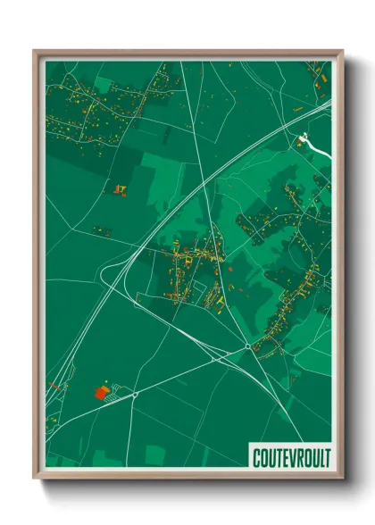 Une affiche de carte sur Coutevroult