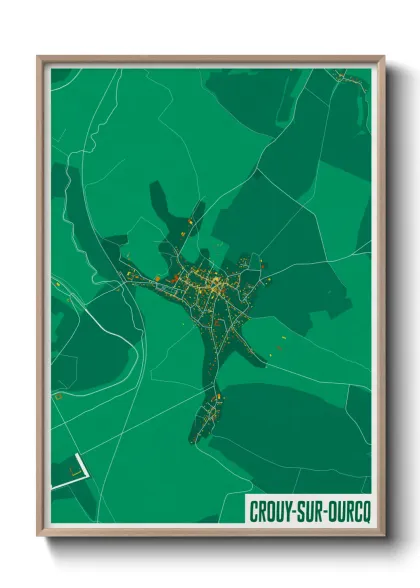 Une affiche de carte sur Crouy-sur-Ourcq