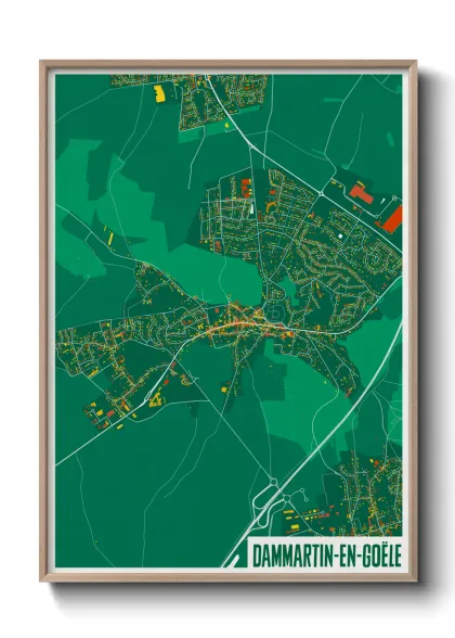 Une affiche de carte sur Dammartin-en-Goële