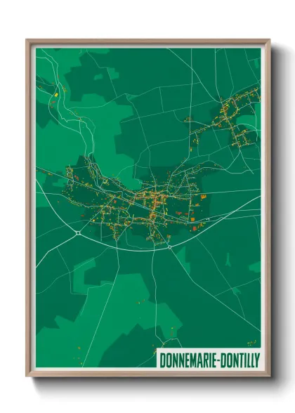 Une affiche de carte sur Donnemarie-Dontilly