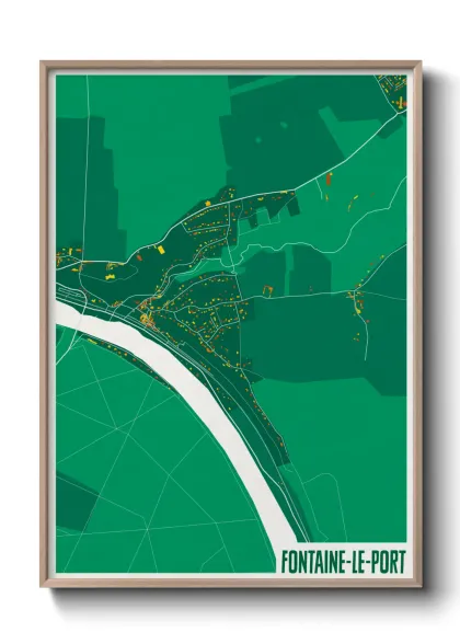 Une affiche de carte sur Fontaine-le-Port