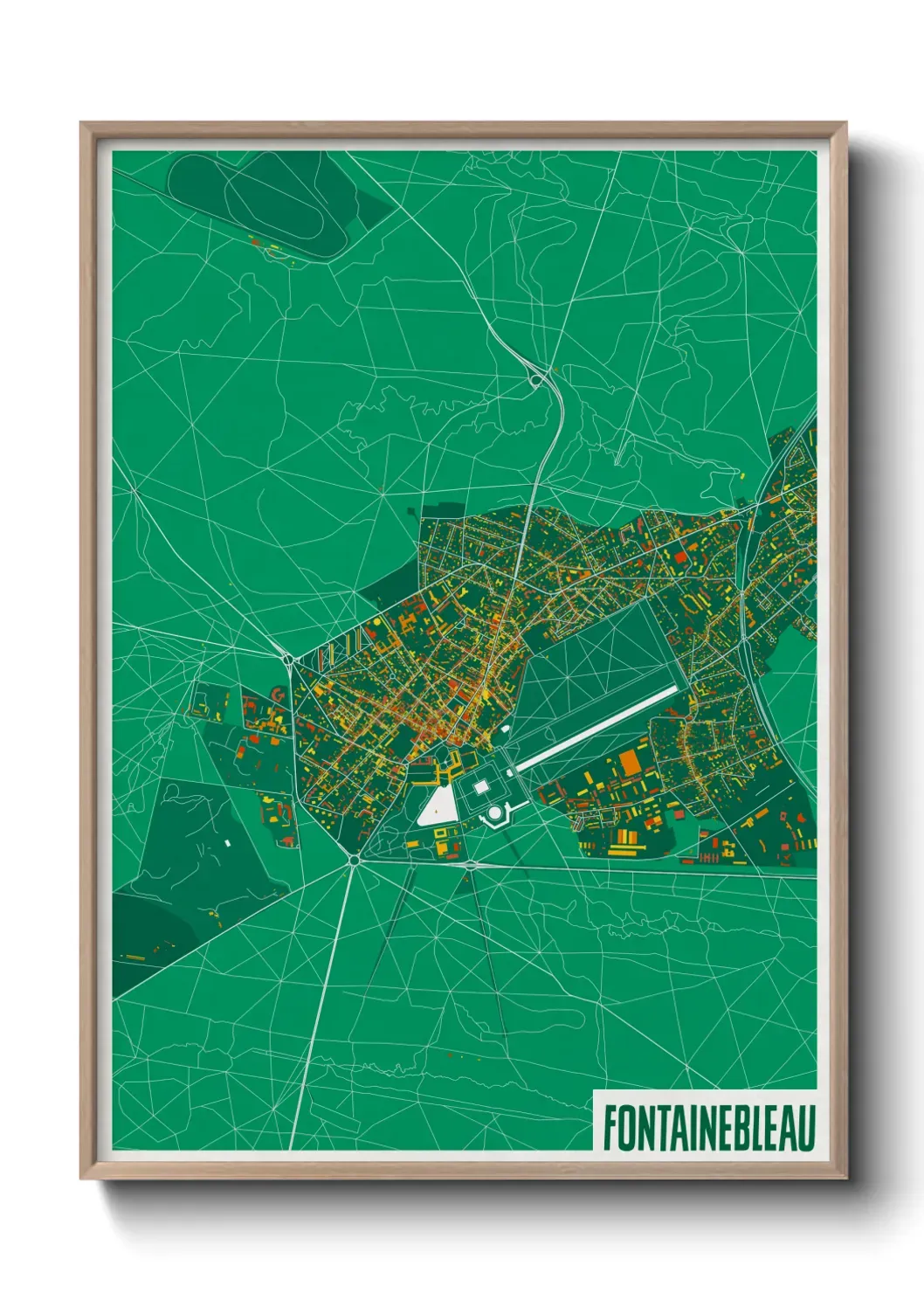 Un poster carte Fontainebleau