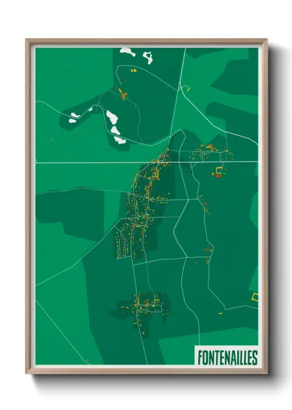 Une affiche de carte sur Fontenailles