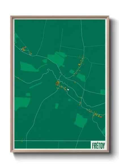 Une affiche de carte sur Frétoy