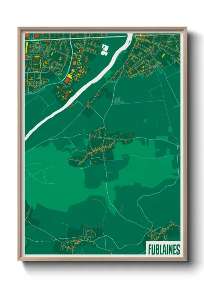 Une affiche de carte sur Fublaines