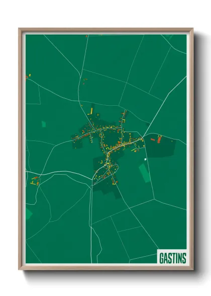 Une affiche de carte sur Gastins