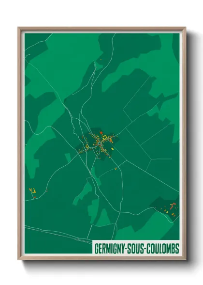 Une affiche de carte sur Germigny-sous-Coulombs