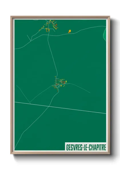Une affiche de carte sur Gesvres-le-Chapitre