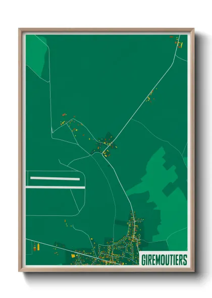 Une affiche de carte sur Giremoutiers