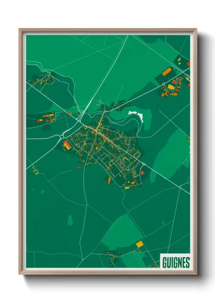 Une affiche de carte sur Guignes