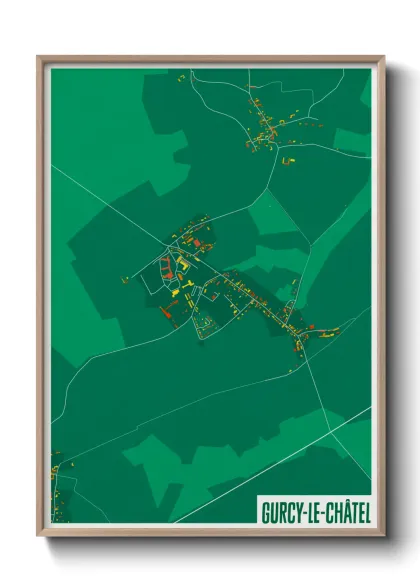 Une affiche de carte sur Gurcy-le-Châtel