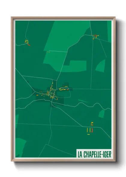 Une affiche de carte sur La Chapelle-Iger