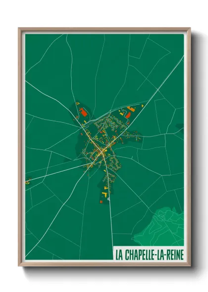 Une affiche de carte sur La Chapelle-la-Reine