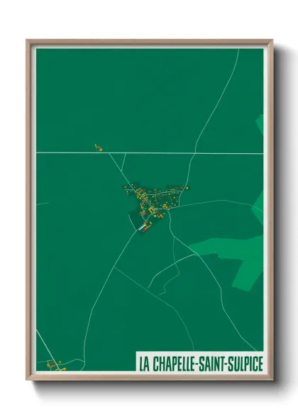 Une affiche de carte sur La Chapelle-Saint-Sulpice