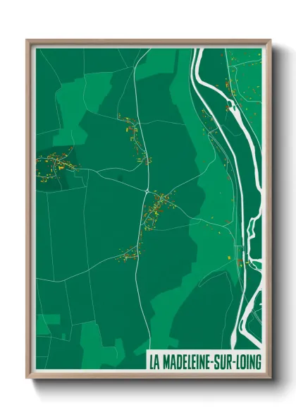 Une affiche de carte sur La Madeleine-sur-Loing