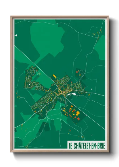 Une affiche de carte sur Le Châtelet-en-Brie