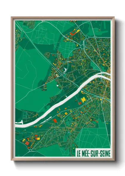 Une affiche de carte sur Le Mée-sur-Seine