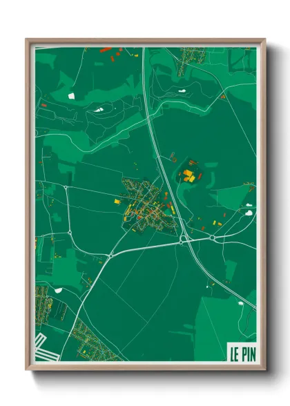 Une affiche de carte sur Le Pin