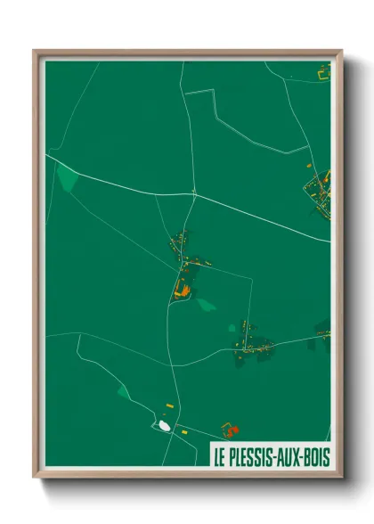 Une affiche de carte sur Le Plessis-aux-Bois