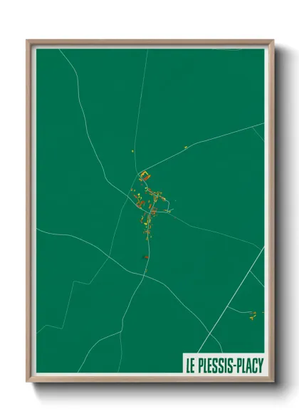 Une affiche de carte sur Le Plessis-Placy