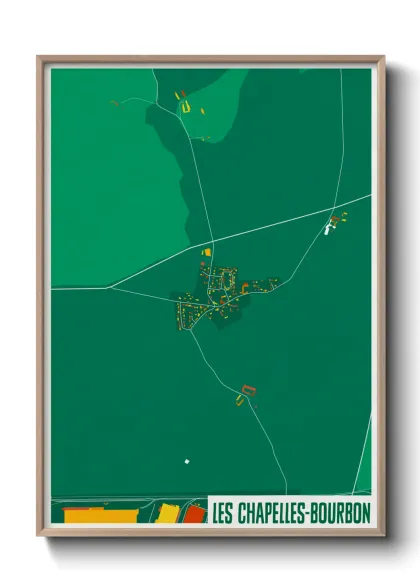 Une affiche de carte sur Les Chapelles-Bourbon