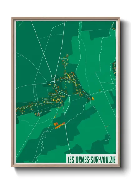 Une affiche de carte sur Les Ormes-sur-Voulzie