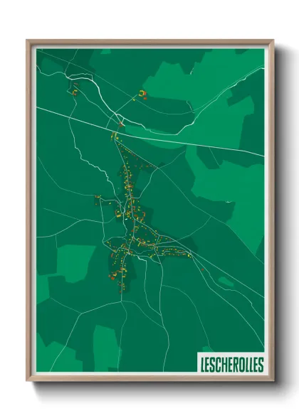 Une affiche de carte sur Lescherolles