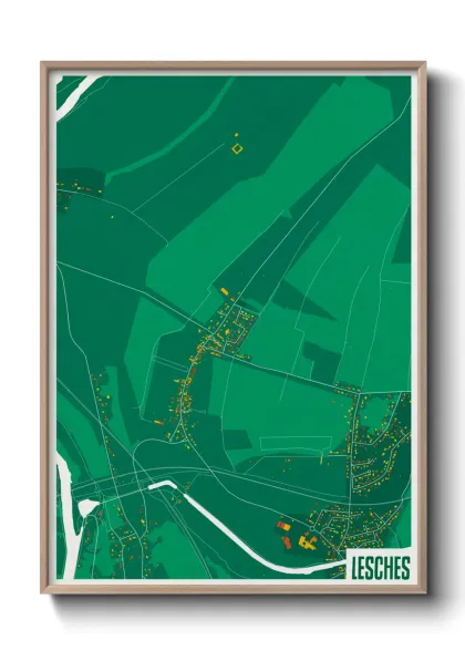 Une affiche de carte sur Lesches