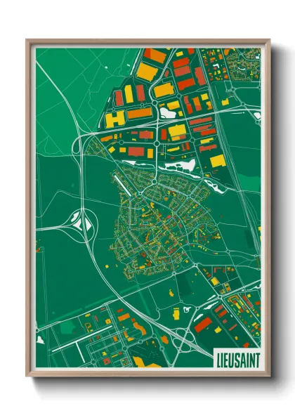 Une affiche de carte sur Lieusaint