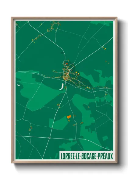 Une affiche de carte sur Lorrez-le-Bocage-Préaux